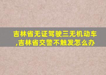 吉林省无证驾驶三无机动车,吉林省交警不触发怎么办